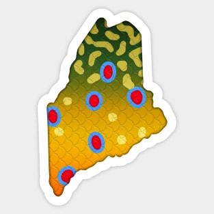 Brook Trout Fish Maine State Map Fishing Gifts Sticker